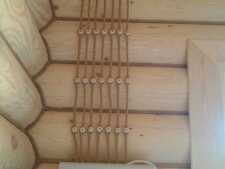 На фото пример работ: Открытая проводка в деревянном доме, рис. 1